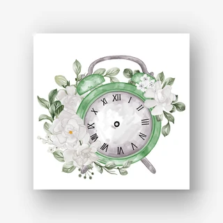 Watercolor Spring Scenic Clock Dial