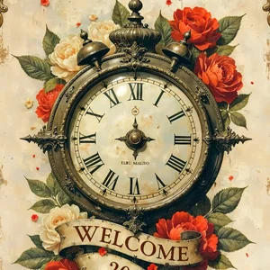 New Year Celebration Scenic Clock Dial