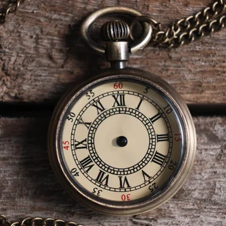 Pocket Watch Wood Scenic Clock Dial