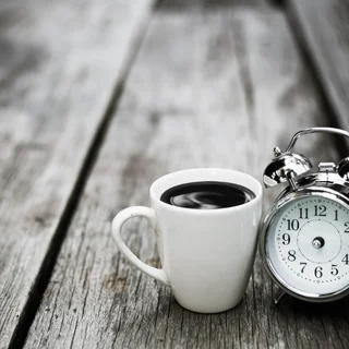 Retro Coffee Cup Scenic Clock Dial