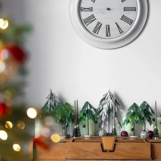 Christmas Piano Mantel Scenic Clock Dial