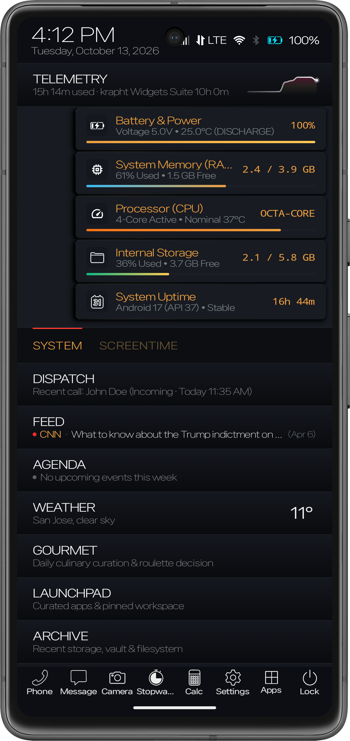 krapht Phoenix Gold System Info Strip