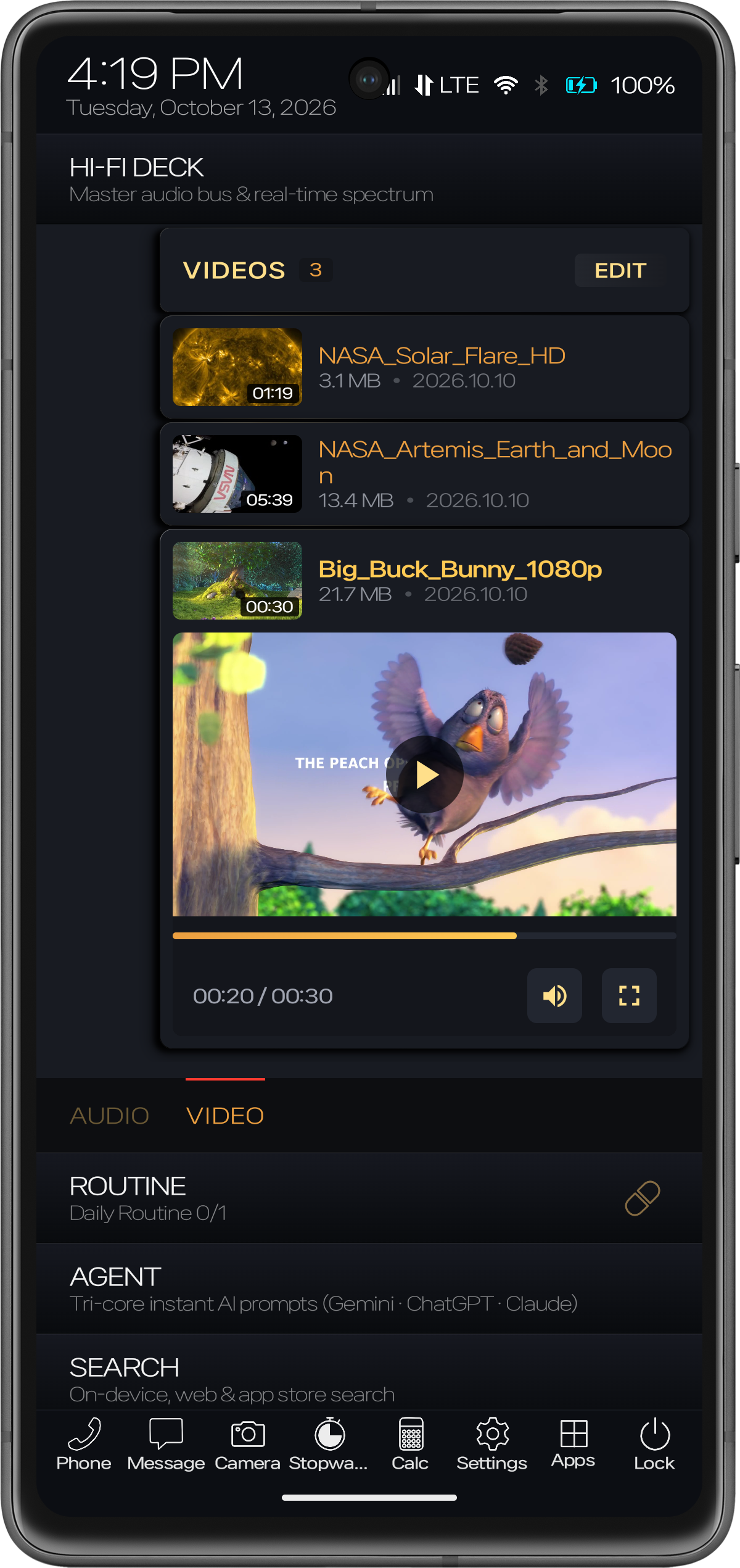krapht Phoenix Gold In-App Video Player Deck