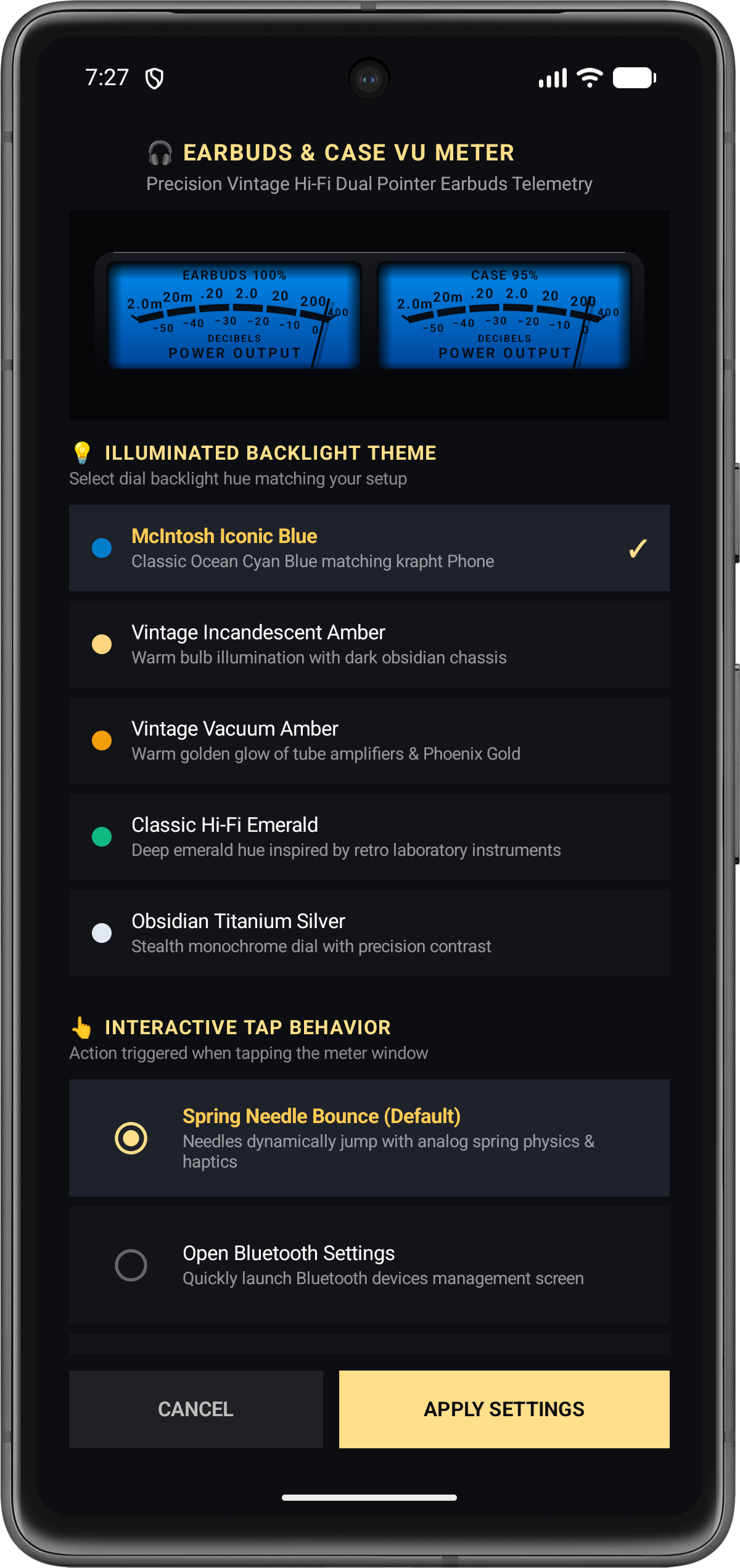 Earbuds VU Meter Preview